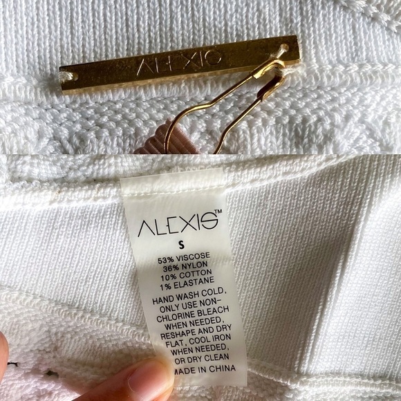 Alexis Top Buras Crochet Knit Cropped Tassel Tie Halter Open-Back White S NWT - Picture 5 of 11